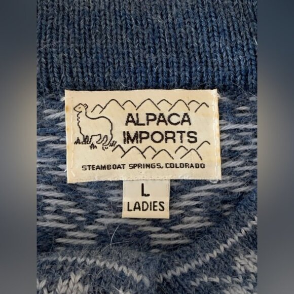 Alpaca Imports Alpaca Wool Womens Sweater Cardigan Size Large Floral - Picture 4 of 10